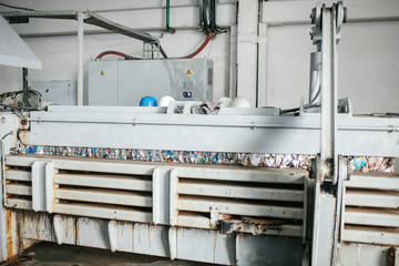 Waste processing plant. Technological process. Recycling and storage of waste for further disposal. Business for sorting and processing of waste.