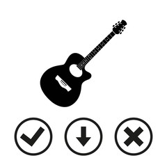 Fototapeta premium Acoustic guitar sign icon. Music symbol icon stock vector illustration flat design