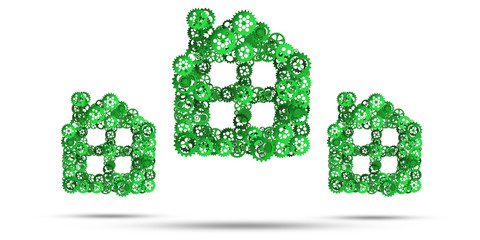 Real estate or construction idea presented by home icon on white background