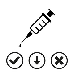 Injection syringe flat icon vector for medical apps and websites