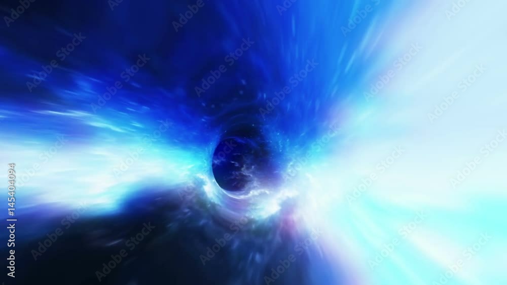 Poster magic wormhole - a twist in outer space flight into a black hole