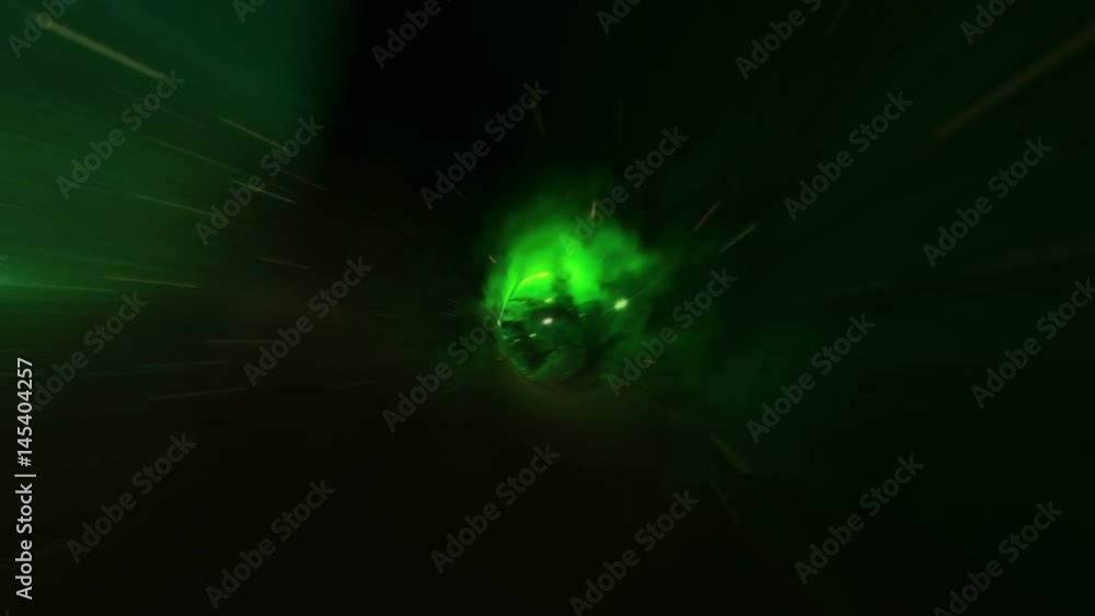 Canvas Prints magic green wormhole - a twist in outer space flight into a black hole