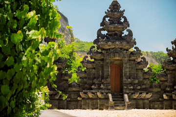 Bali Temple on the shores of the Indian Ocean. Ungasan, Bali, Indonesia.