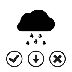 cloud with rain drops icon stock vector illustration flat design