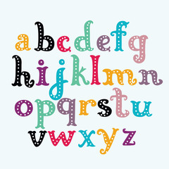 Vector of stylized splashy font and alphabet