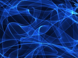 Blue abstract smoke of black background 