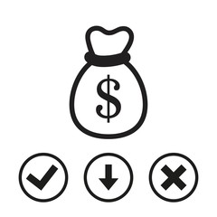 bag of money icon stock vector illustration flat design