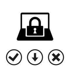 laptop lock icon stock vector illustration flat design