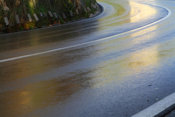 Wet asphalt