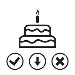 cake with candles icon stock vector illustration flat design