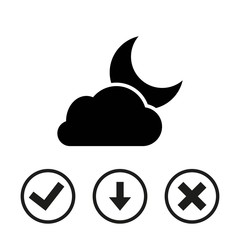 moon and cloud icon stock vector illustration flat design