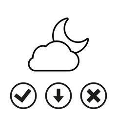 moon and cloud icon stock vector illustration flat design