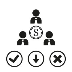 Business people team crowdy walk silhouette concept businesspeople group human resources over world map background vector icon