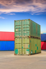 Fototapeta premium Industrial Container yard for Logistic Import Export business