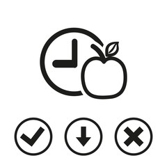 watch Apple Breakfast icon stock vector illustration flat design