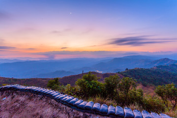 stunning scenery on hilltop near the border Thai-Myenmar