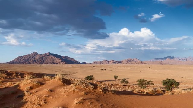 Time lapse - Moving clouds over the Elim dune, Sossusvlei, Namibia, Africa