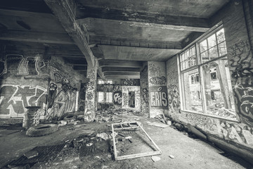Abandoned old factory building