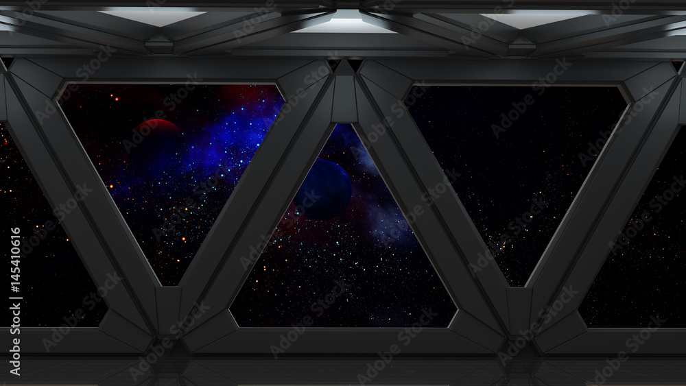 Wall mural space environment, ready for comp of your characters.3d rendering