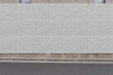 street wall background ,Industrial background, empty grunge urban street with warehouse brick wall