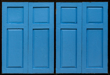 Blue wooden windows
