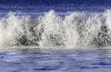 Waves break along the California coast near Goleta, CA.