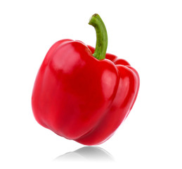 red pepper on white background