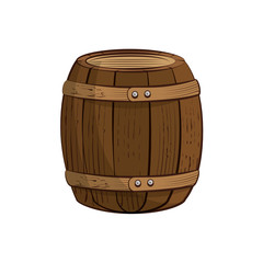 wooden barrel icon over white background. colorful design. vector illustration