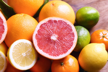 Fresh citrus fruits background