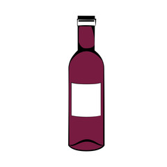 wine bottle icon over white background. colorful design. vector illustration