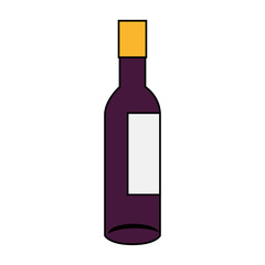 wine bottle icon over white background. colorful design. vector illustration
