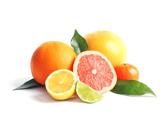 Foto op Plexiglas Citrus fruits on white background © Africa Studio