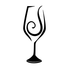 wine glass icon over white background. vector illustration