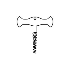 corkscrew tool icon over white background. vector illustration