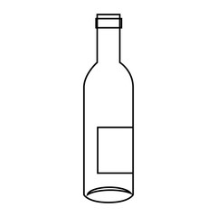 wine bottle icon over white background. vector illustration