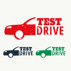 vector test drive sign stamp design