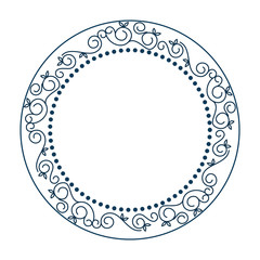 decorative frame in circle shape over white background. vector illustration