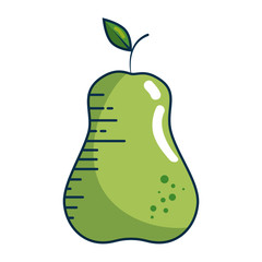 pear fruit icon over white background. colorful design. vector illustration