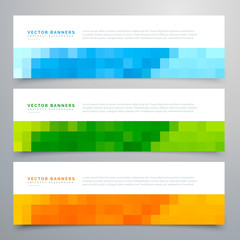 Fototapeta premium colorful mosaic banners set of three