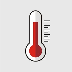 Thermometer icon , Flat design style, vector illustration.