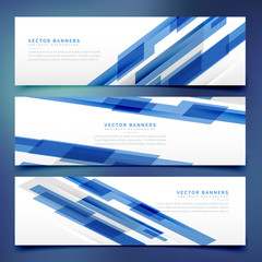abstract blue banners and headers template