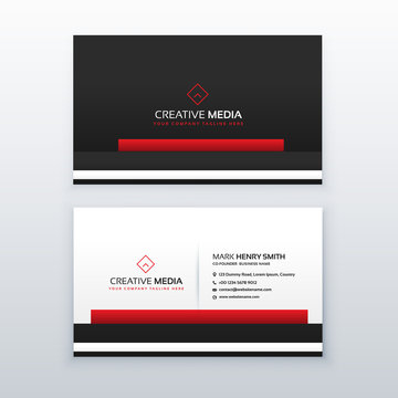 red and black professional business card design template