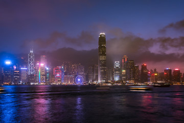 Fototapeta premium Wgląd nocy Hong Kong