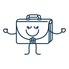 happy briefcase cartoon icon over white background. vector illustration