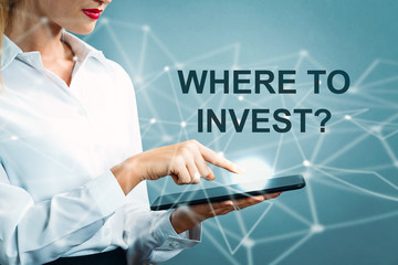 Where To Invest text with business woman