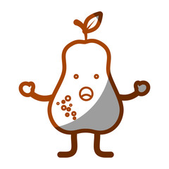happy pear fruit icon over white background. vector illustration
