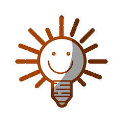 happy bulb light cartoon icon over white background. vector illustration