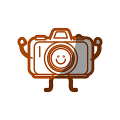 happy camera icon over white background. vector illustration