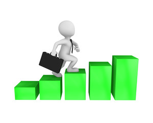3d businessman and career growth concept.