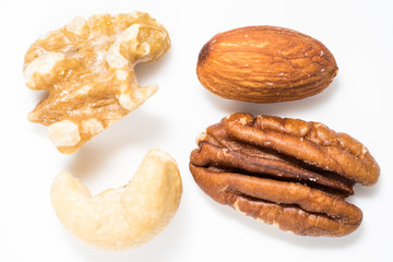 mix nuts isolated on white